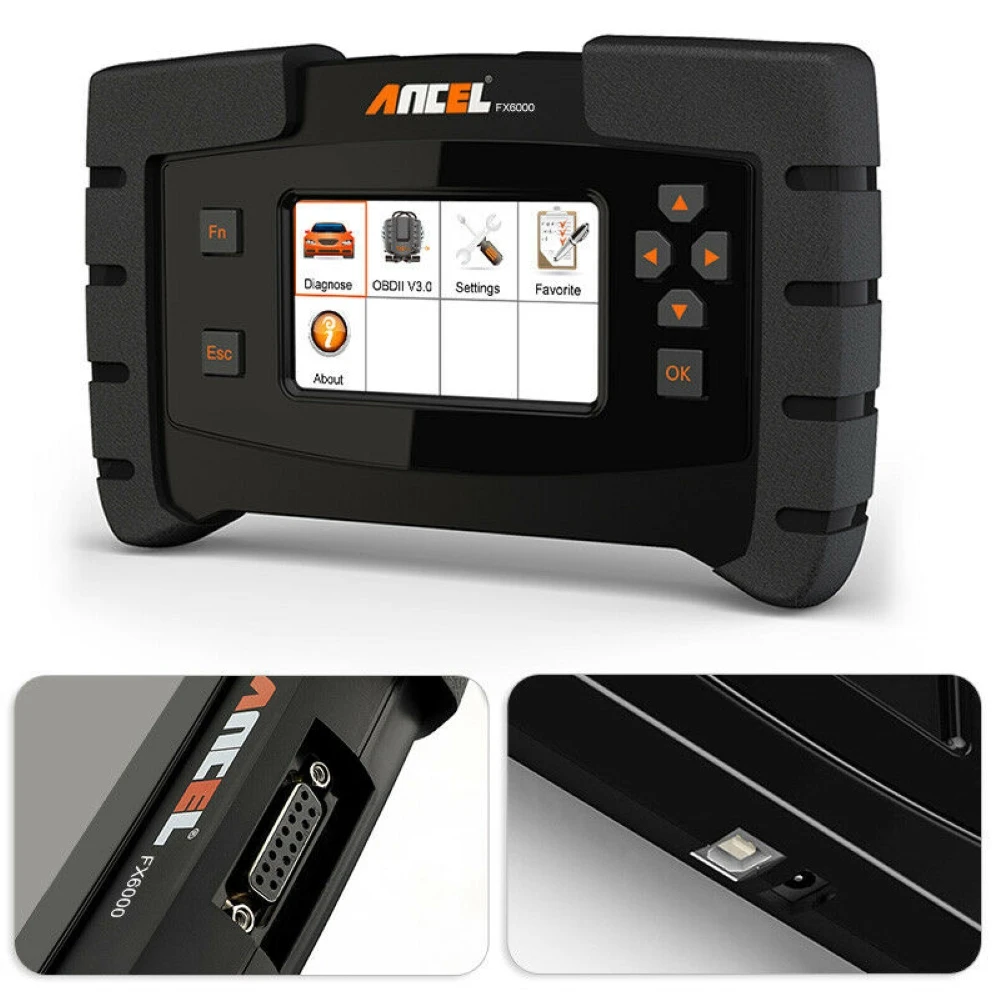 Car Diagnostic OBD2 Engine Scanner Ancel FX6000 Full System Service Fuction ECU Coding Automotive Scanner Tools Free Update