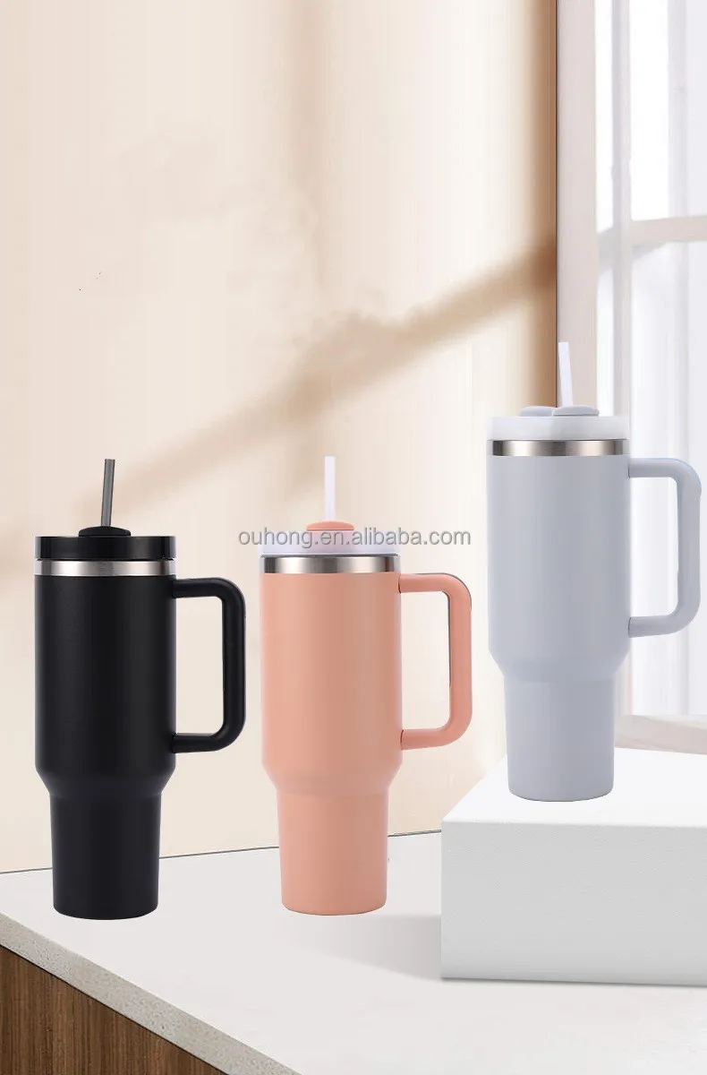 Wholesale Double Wall Customize 40 Oz Insulated Cups Stainless Steel 40oz Tumbler With Handle