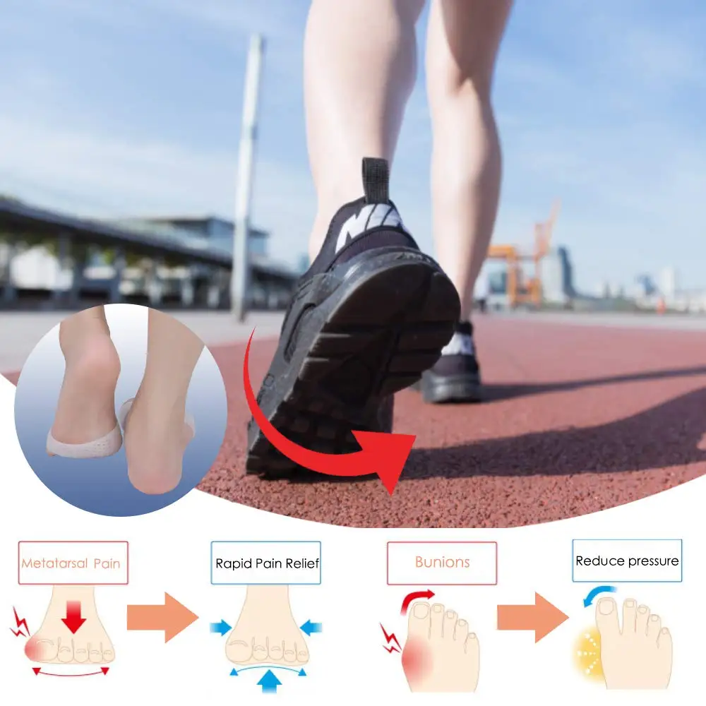 Soft Breathable SEBS Metatarsal Foot Pain Relief and Thumb Valgus Toe Separators Spacers Bunion Corrector Forefoot Pad