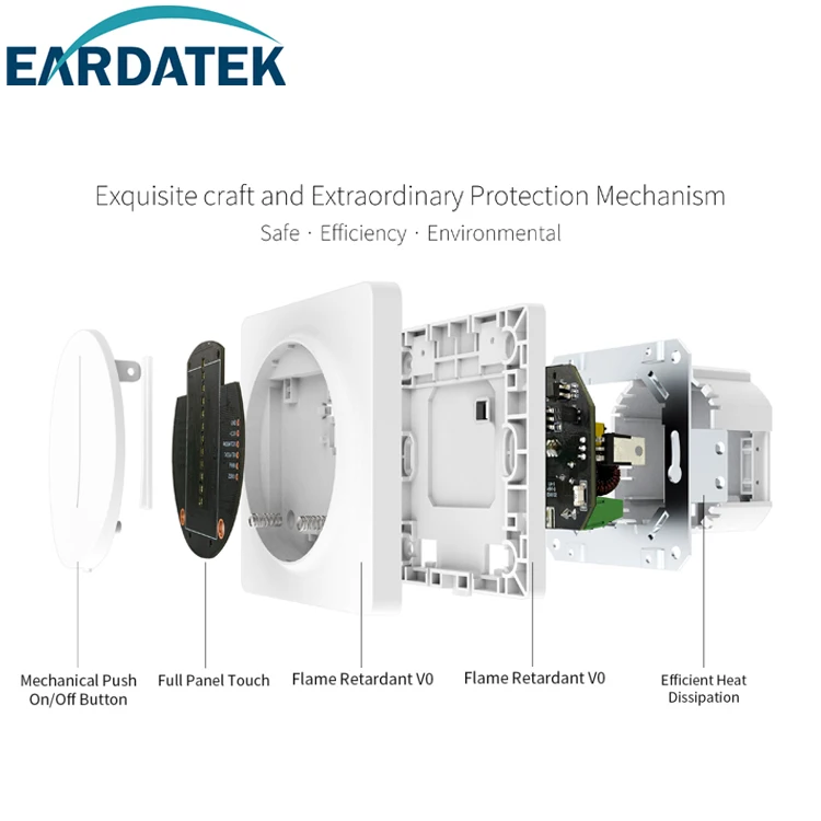 
Умные Настенные переключатели Earda, ЕС стандарт, с регулировкой яркости, без нейтрального провода, для дома 