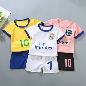 Children's Football Uniform Boys and Girls Summer Jersey 0-10 Years Old Short-sleeved Shorts Quick-drying Mesh Breathable Suit