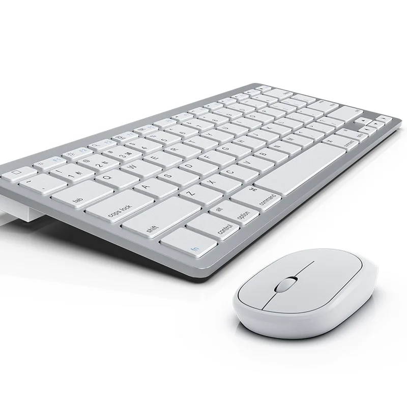 Kit Combo Teclado e Mouse Sem Fio 2.4G Slim Ergonômico