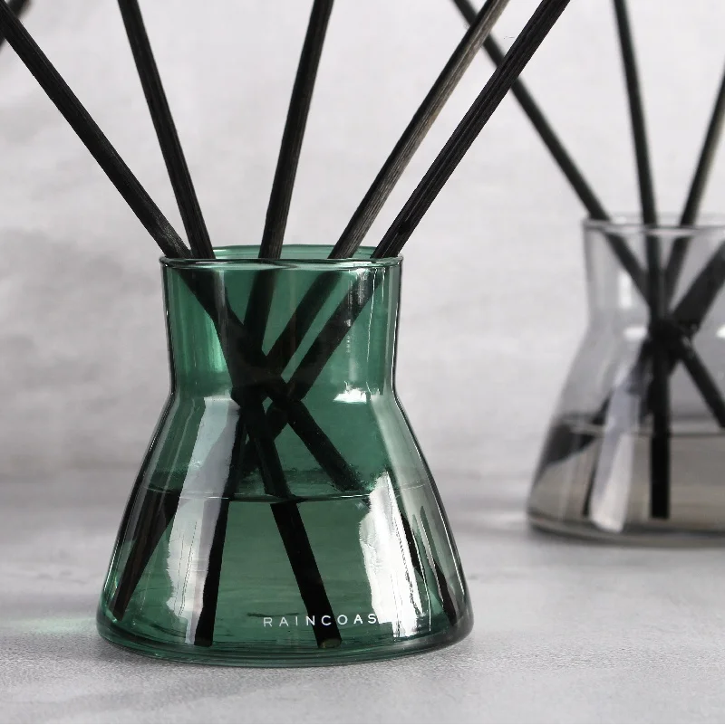 RAINCOAST 100ml Blowing Glass Diffuser Reed Diffuser With Extreme Decorative Reeds Home Fragrance Diffuser