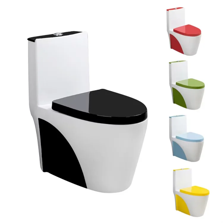 Modern design bathroom color toilet one-piece floor mounted dual flush toilet supplier