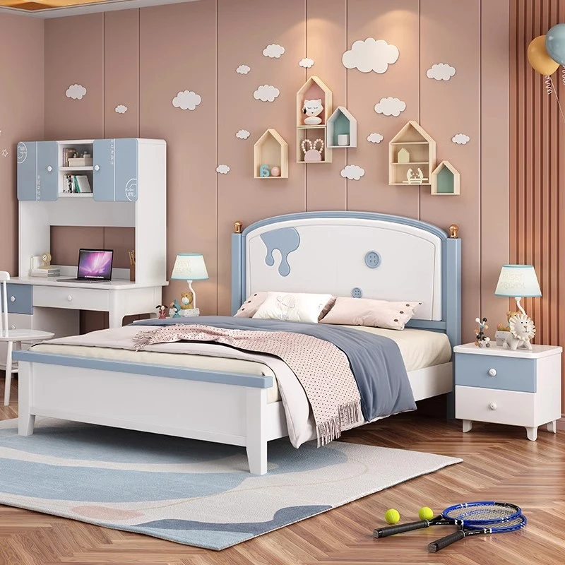Factory Outlet American Simple Luxurious Style Wooden Double Bed for Bedroom Furniture