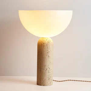 Design Bedside Small Light Travertine Bedroom Living Room bar Hotel Decorative Nordic Marble Table Lamp