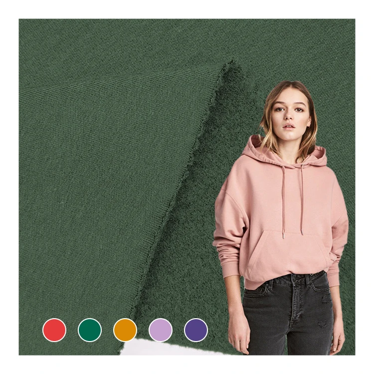 China Supplier Solid Bamboo Cotton Fabric Fleece Material, Good Price Bamboo Spandex Knit Fleece Fabric for Clothes/