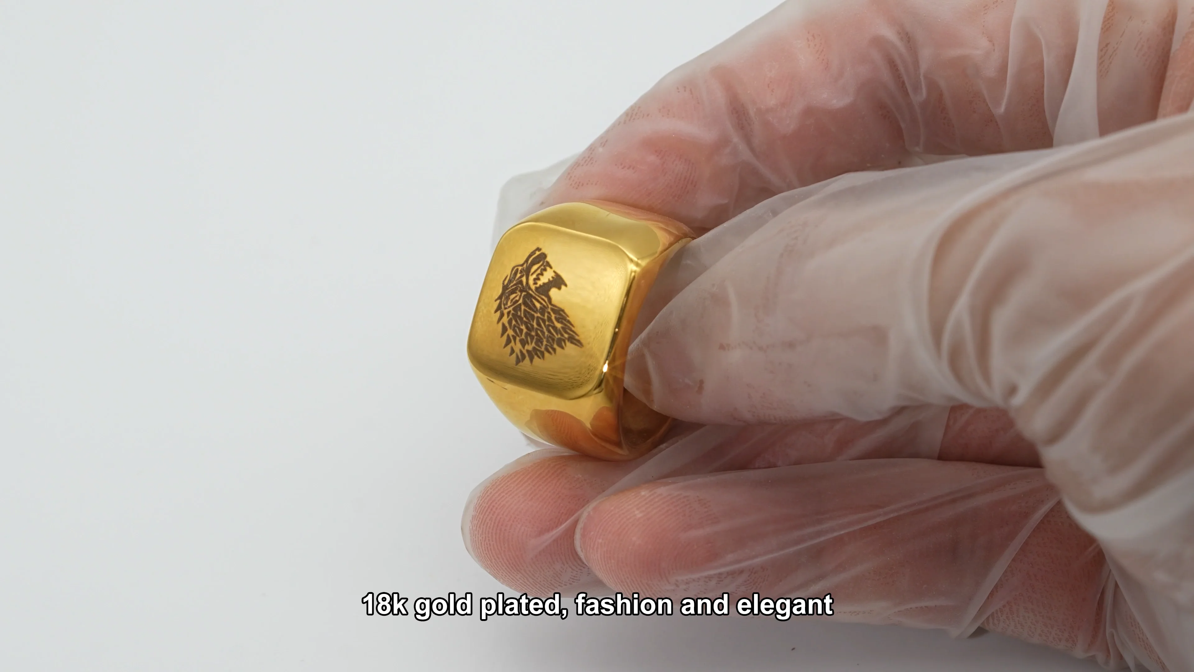 Cheap Online Stainless Steel PVD Gold Plated Ring for Man - Main Image