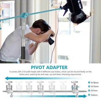 Neewer Stainless Steel Heavy Duty C-Stand, 5-10 Feet/1.5-3 Meters Adjustable Photographic Sturdy Tripod for Reflectors Softboxes detail image