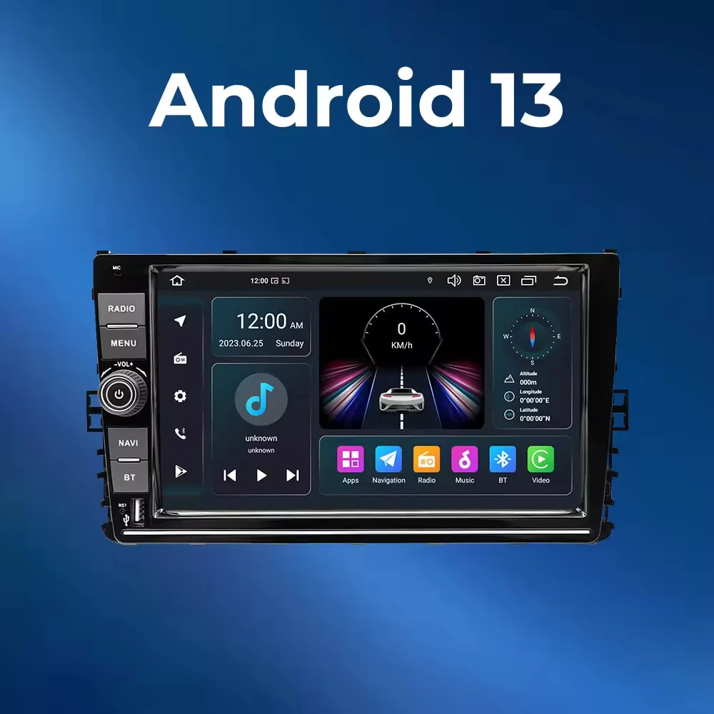 9'' PX5 Android 13.0 for VW Volkswagen 4core BT Wifi AUX Car GPS DVD Multimedia Player /Auto with DVD Combination