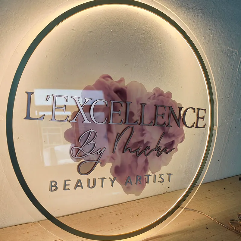 LED-Neonschild Für Nagelstudio & Salon – 50,8x50,8 Cm, Mit Animationen, Mehrere Lichtmodi, Wand- Oder Fenstermontiert