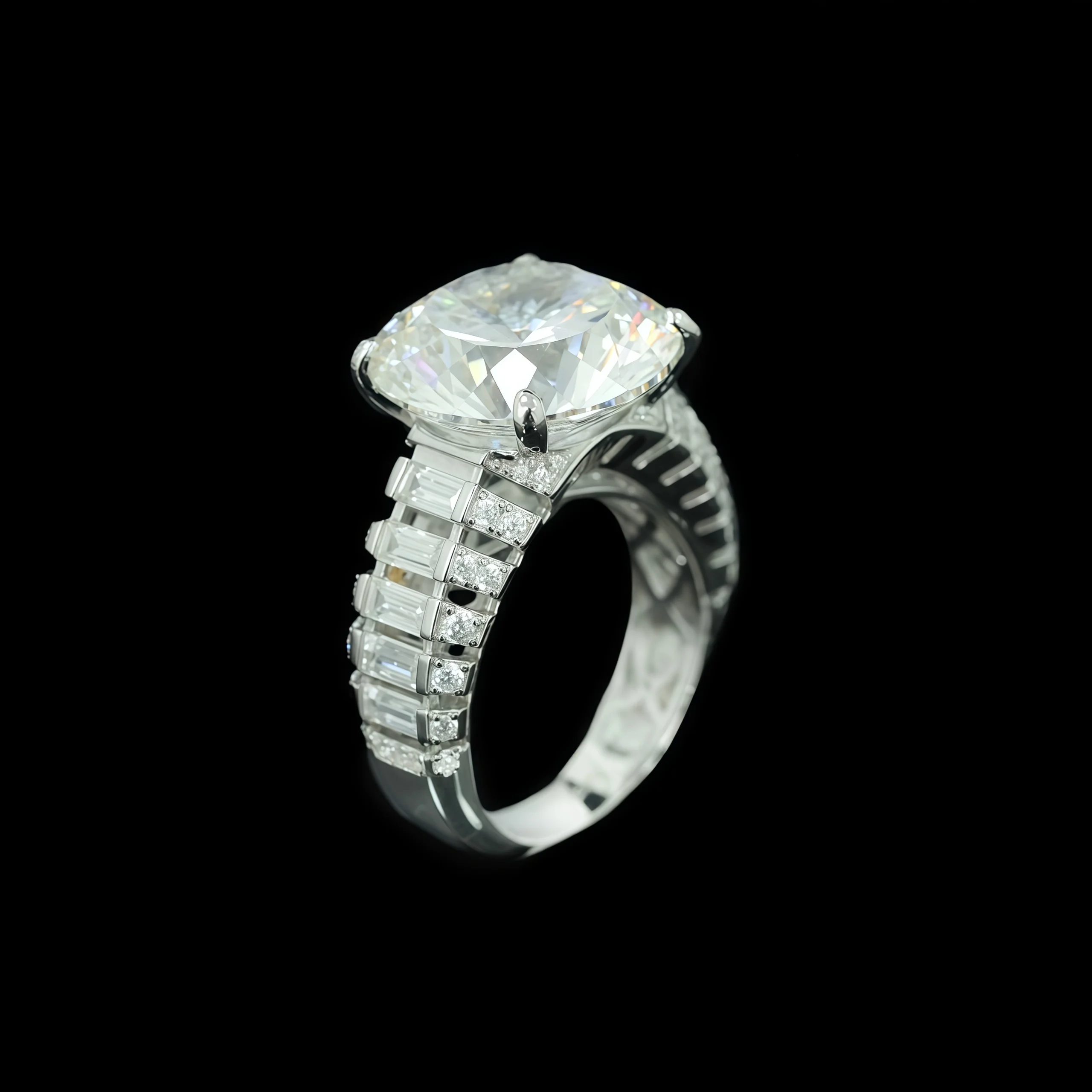 MUSHAN Jewelry Factory 12ct Round High Carbon Diamond Ring Engagement and Wedding Jewelry 925 Sterling Silver Rings for Women