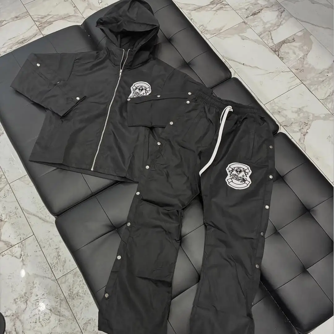 Fabriksbrugerdefinerede nylon/bomuld street-style tracksuits – med tryk/broderi-håndværksdesign og tilpasningsmuligheder