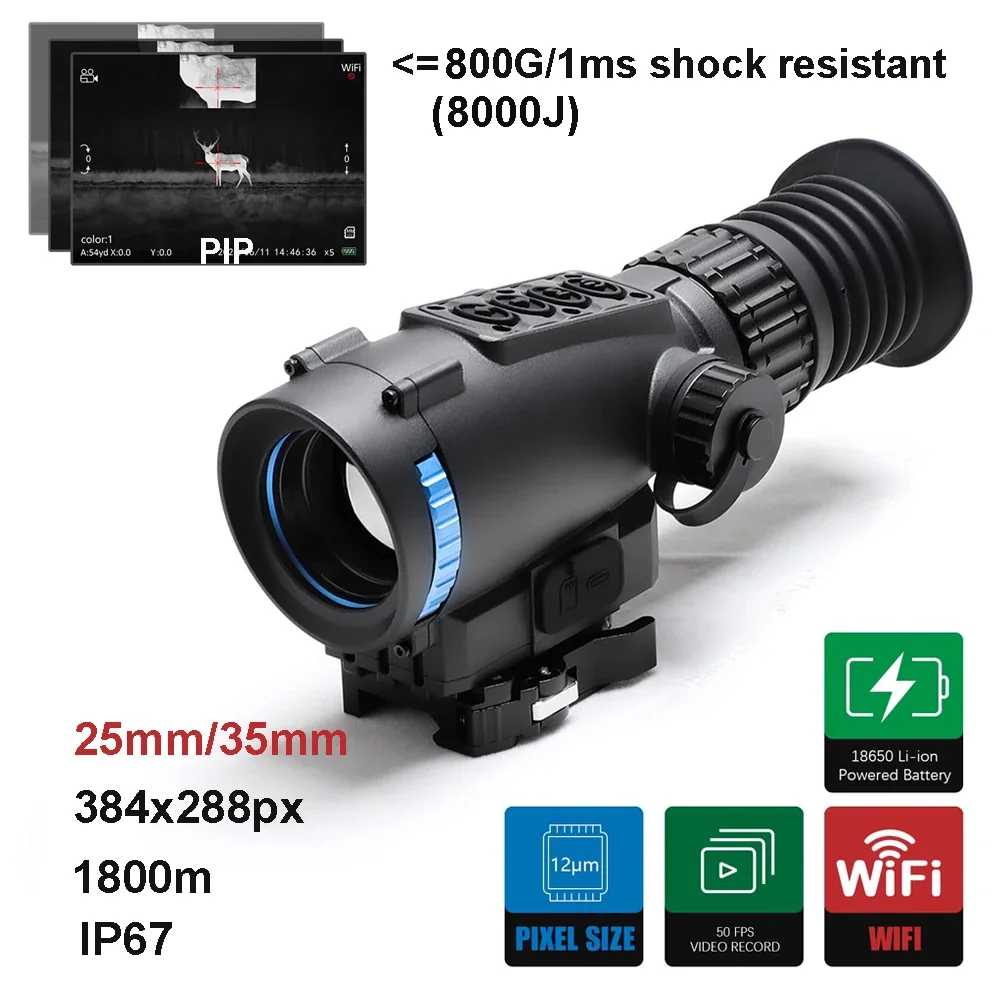 Thermal Monocular Ai 384x288 50Hz Night Vision Goggles For Hunting