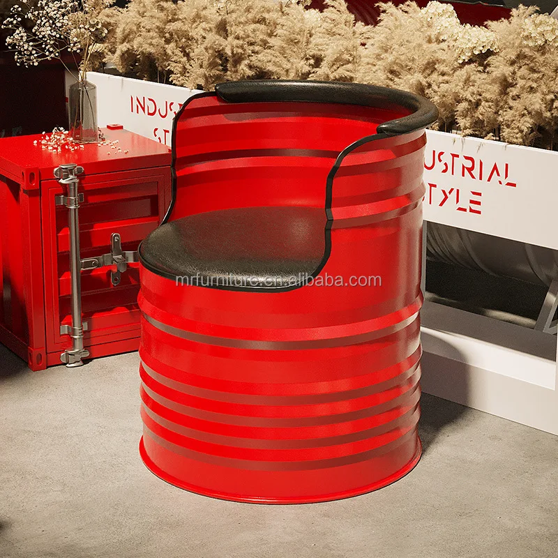 Image showcasing Industrial Style Metal Table Chair Set Creative Commercial Furniture ...