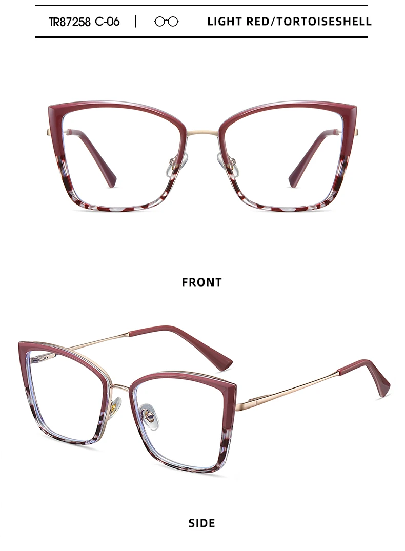 Anti Blue Light Tr90 Eyeglasses Frame Custom Logo Glasses Optical Eyeglasses Frame For Women 2883