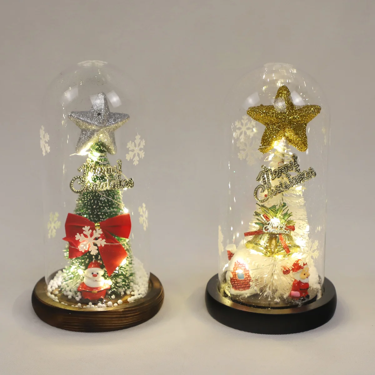 Led Glass Dome With Christmas Tree Festive Home decoration gift for sale