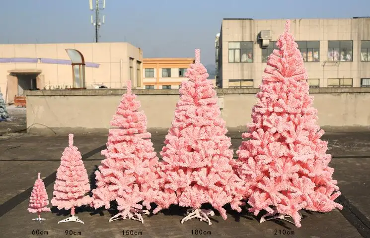 150cm Xmas Tree Pink Color Party Home Decorations Outside Artifical Flocked INS Style Mini MOQ Fast Delivery Pink Christmas Tree