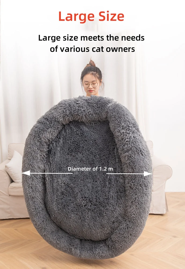 Pet Supplies Wholesale Winter Cat Nest Pet Bed Cat Soft Round Bed Warm ...