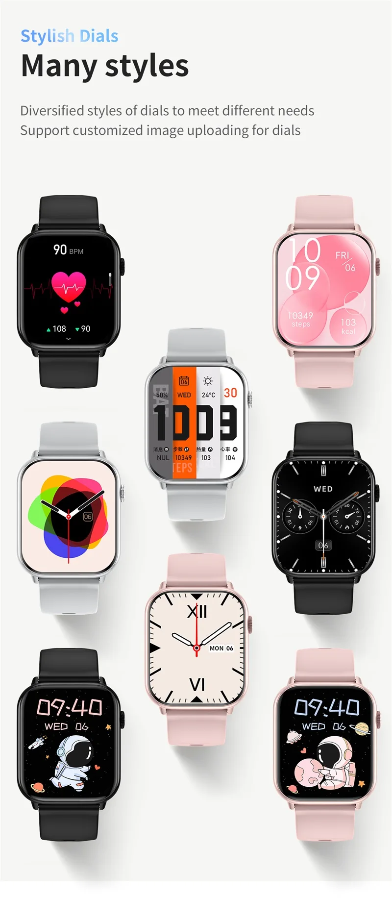 HD15 Smart Watch Bracelet Men Women 1.75Inch HD Screen Heart Rate Monitoring Waterproof BT Call Smartwatch (9).jpg