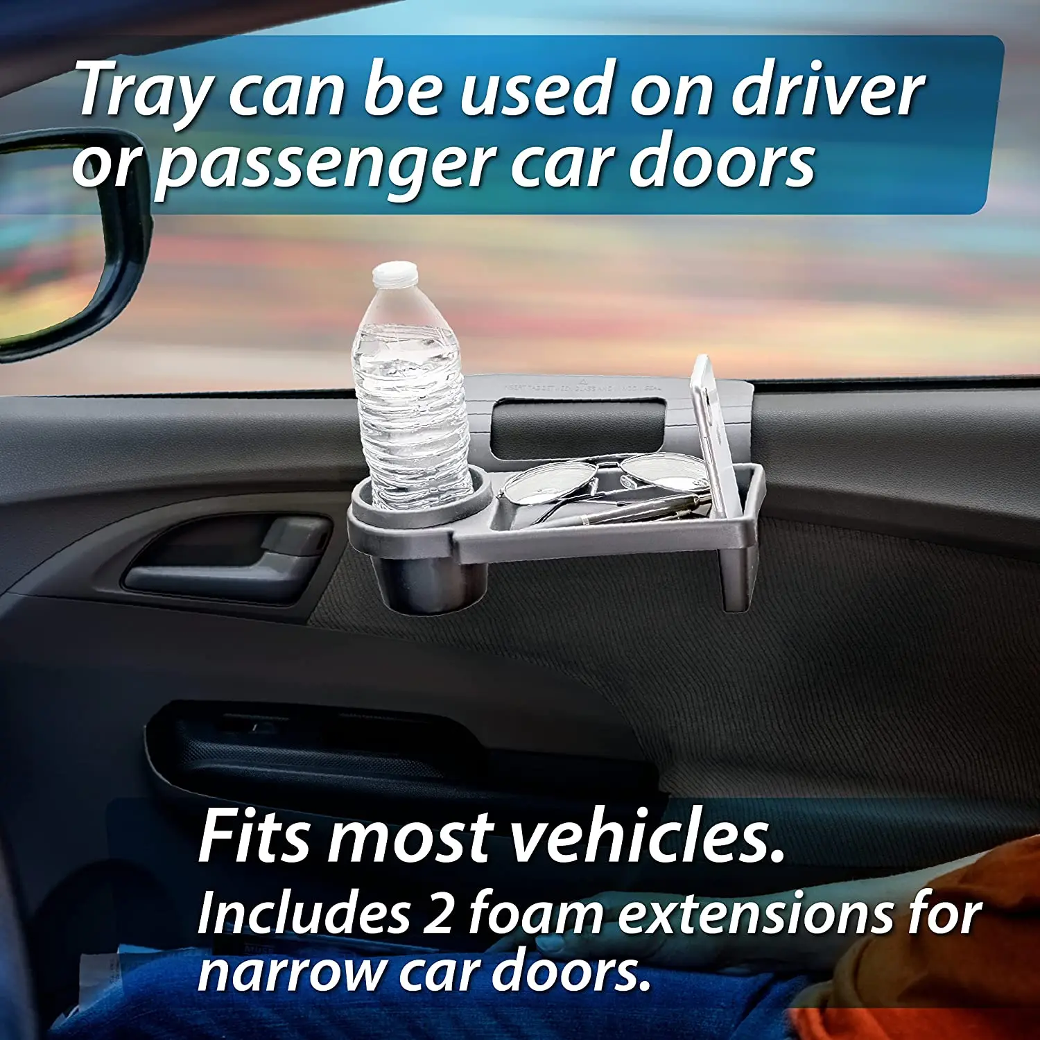 3 In 1 Window Mount Car Tray Cup Holder Phone Holder Multipurpose Car