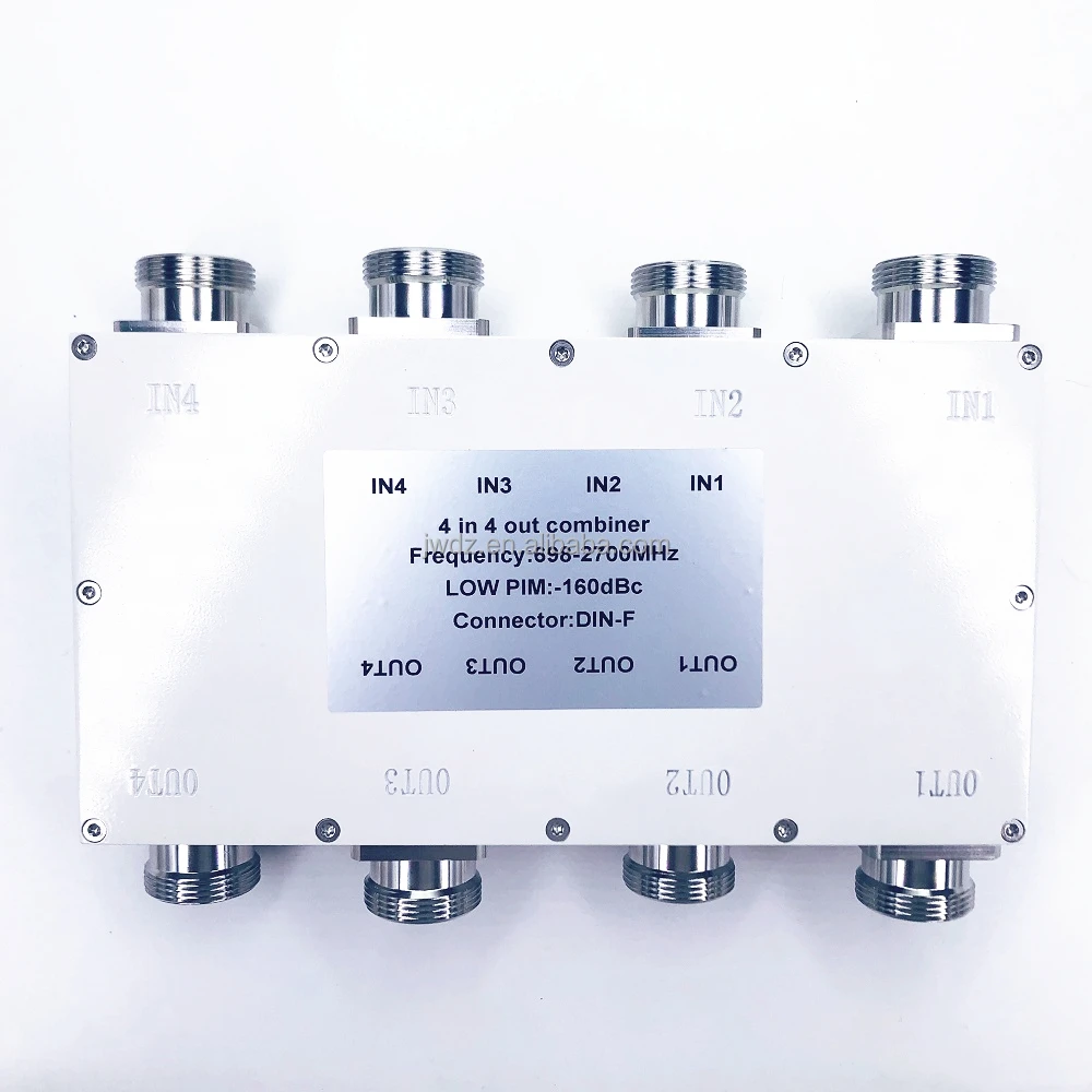 5G 698-2700MHz 500w 4*4 6dB Hybrid Coupler hybrid combiner 4 in 4 out Hybrid Combiner N 4.3-10 DIN connector low PIM