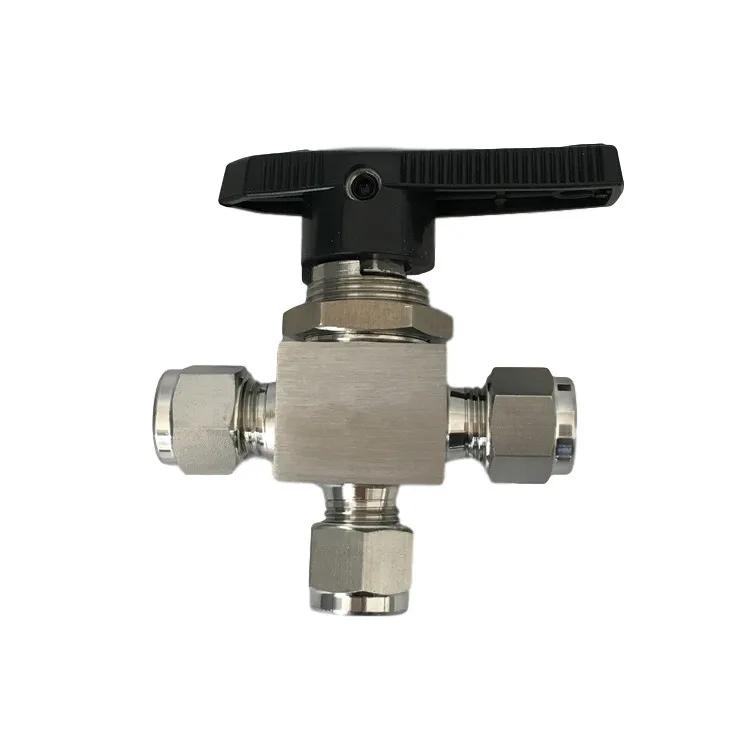 Factory Direct Stainless Steel 3 Way Instrument Ball Valves With Double