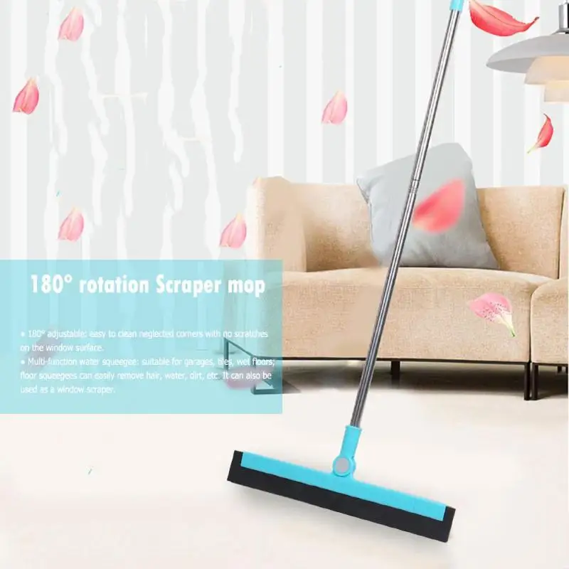 Magic Wiper Scraper 180 Degrees Rotatable Mop Broom Floor Cleaning Tools Adjustable Professional Water Squeegee Foam