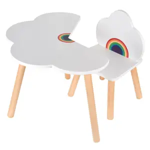 Kids Solid Wood Activity Table & Chair Set - Colorful Creative Desk for Toddlers & Preschoolers