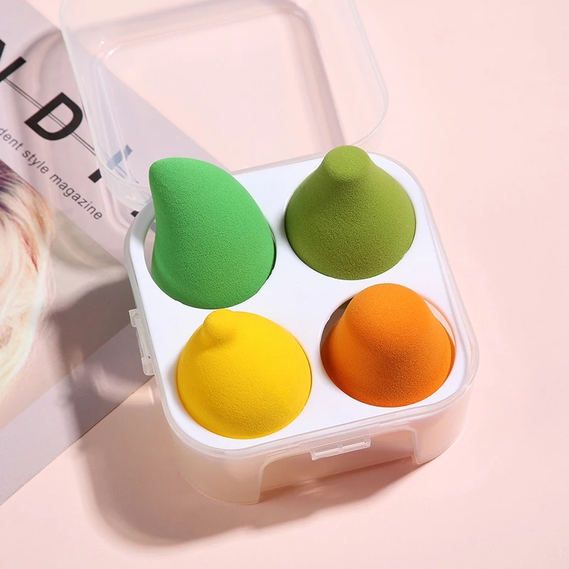 4 шт., моющиеся персиковые губки для макияжа с логотипом на заказ