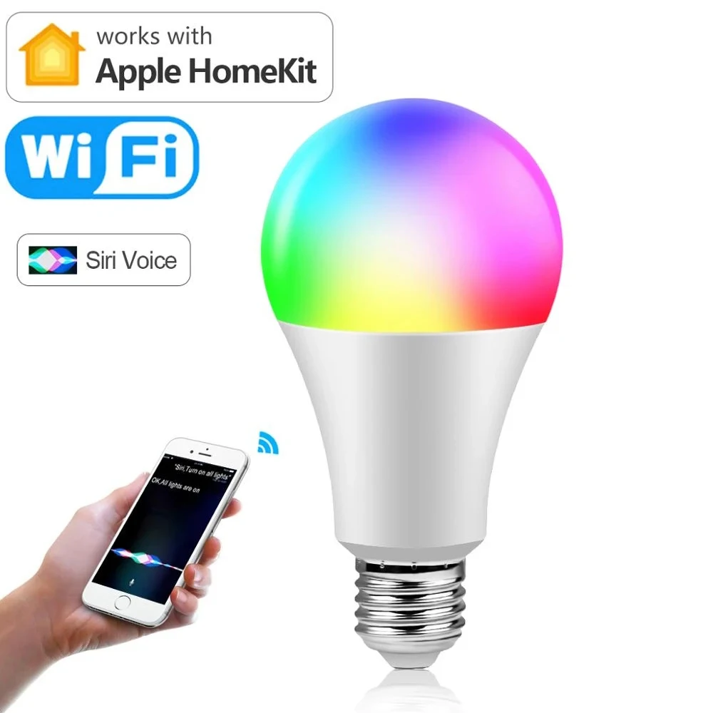 Siri Voice Control Smart Wifi RGB Light E27 Bulbs LED Apple Homekit APP Control