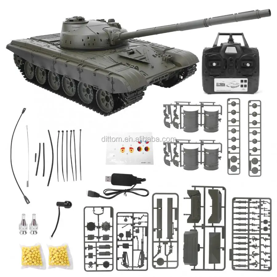 2.4G 1: T-72メタルロシアRCメインバトルタンクHL3939-1