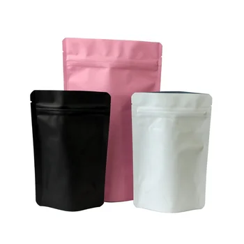 Frosted Matte Black Tea Stand Up Aluminum Foil Zipper ZipLock Pouch Package bags for Doypack Mylar Storage Zip lock Food