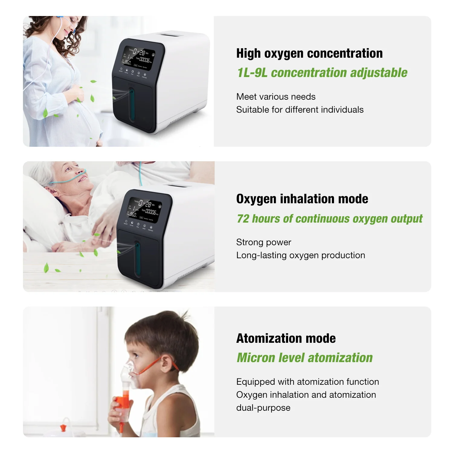 1-9L/min 96%-30% Portable Adjustable Car Oxygen Concentrator Home Oxygen Concentrator for Travel and Outdoor