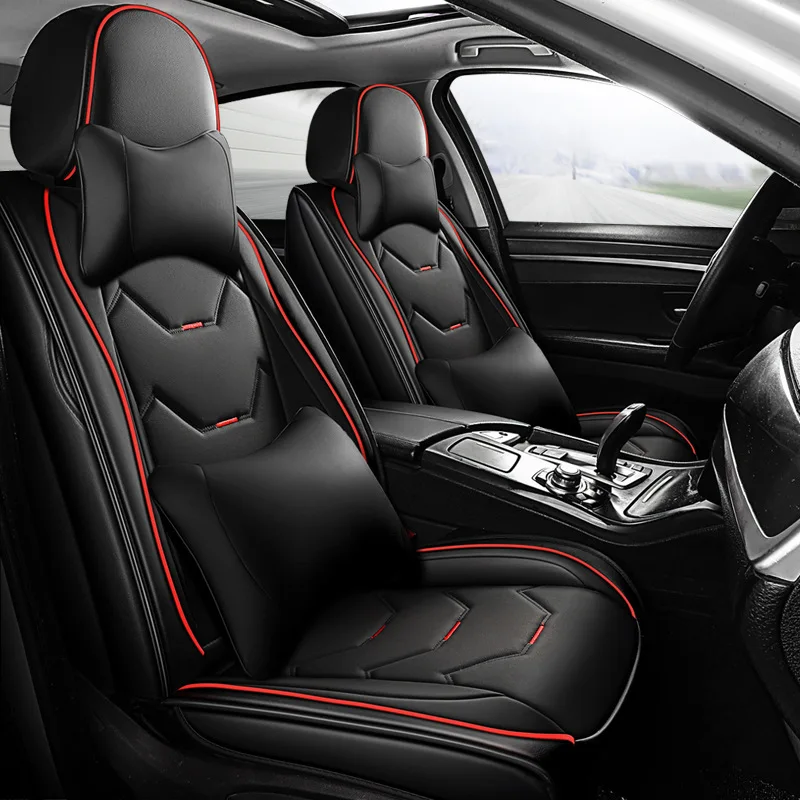 Luxury Sports Design Waterproof Universal SUV Pickups Trucks Leather Car Seat Covers