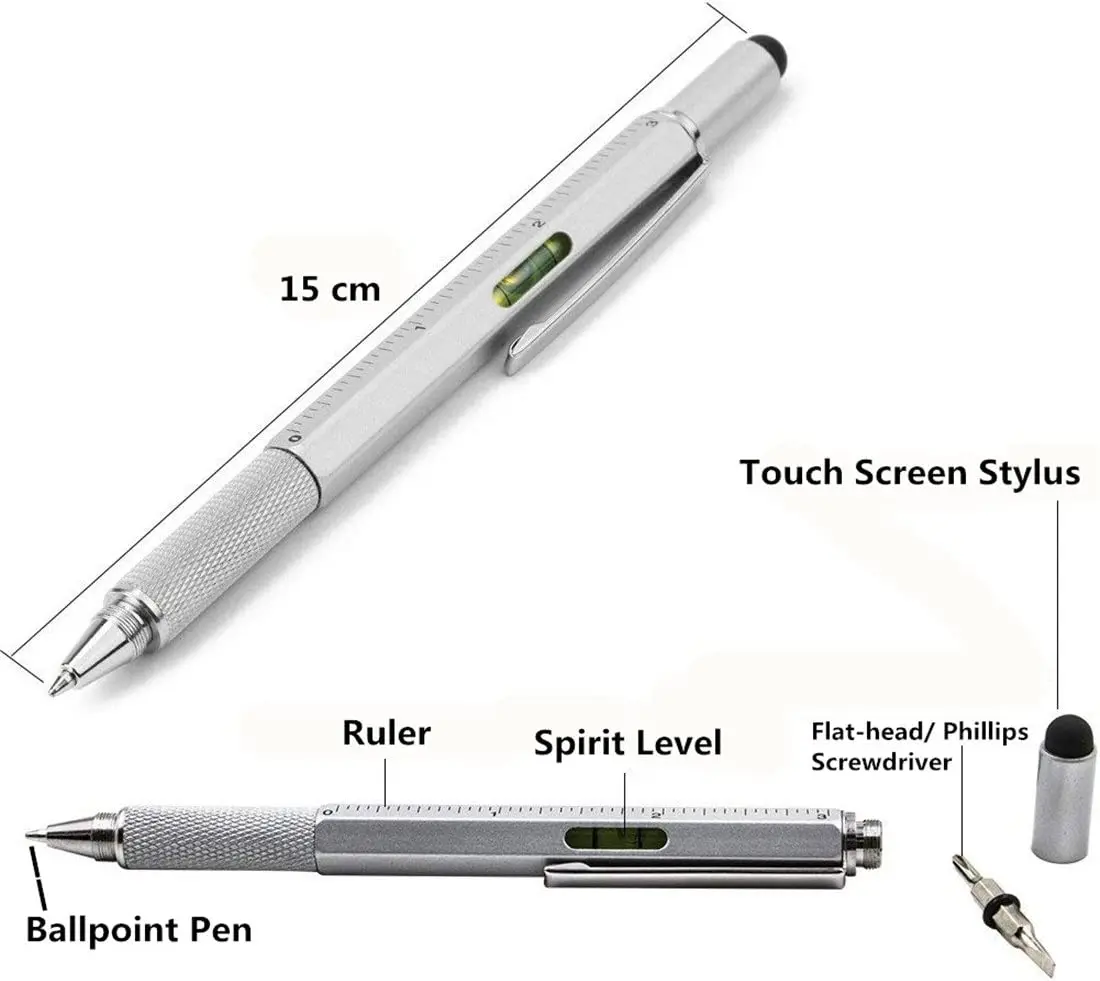 Olixar HexStyli 6-in-1 Stylus Pen - Silver