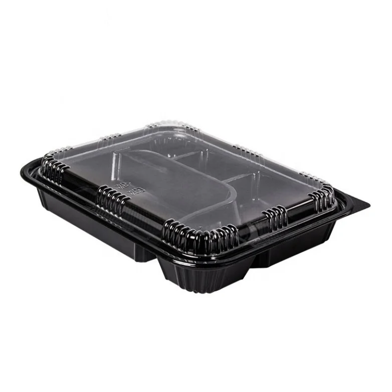 Bento Box J-8305 Black (Set: Tray + Lid) 50pc - On9food