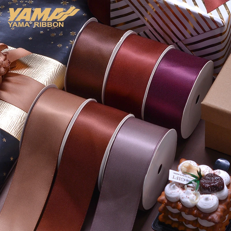 YAMA Double Face Satin Ribbon - 1 1/2 Inch 25 Yards for Gift Wrapping  Ribbons Roll, Red