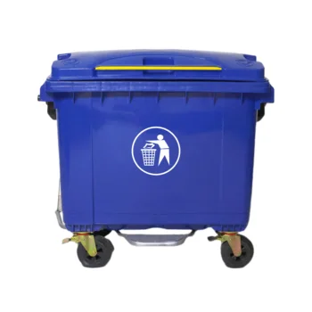 Outdoor Waste Containers Foot Pedal Garbage Wheelie Bin HDPE 660 Liter Waste Bin