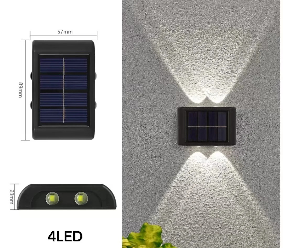 4LED 6LED 8LED 10LED 12LED 16LED up and Down Solar Wall Light Outdoor Decoration Garden Courtyard Home Wall Light Waterproof