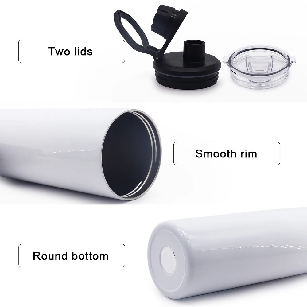 New Design Twist Top Double Wall Tumblers With 2 Lids Stainless Steel