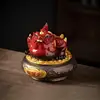 Jubao golden toad-medium size-antique bronze