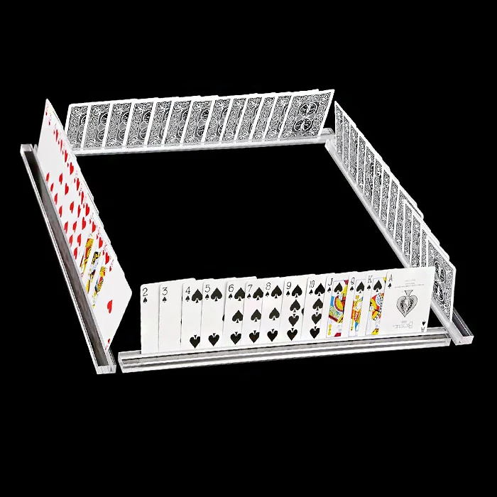 Custom Rectangle Clear Acrylic Playing Card Holder With Slot Acrylic