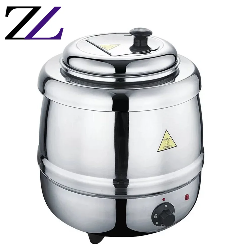 Kitchen Accessories Large 10L Catering Stainless Steel Commercial Keep Soup  Tureen Kettle Food Warmer Hot Pot Warmer Electric Heating Black Buffet Soup  Pot - China Soup Warmer and Buffet Hot Soup Warmer