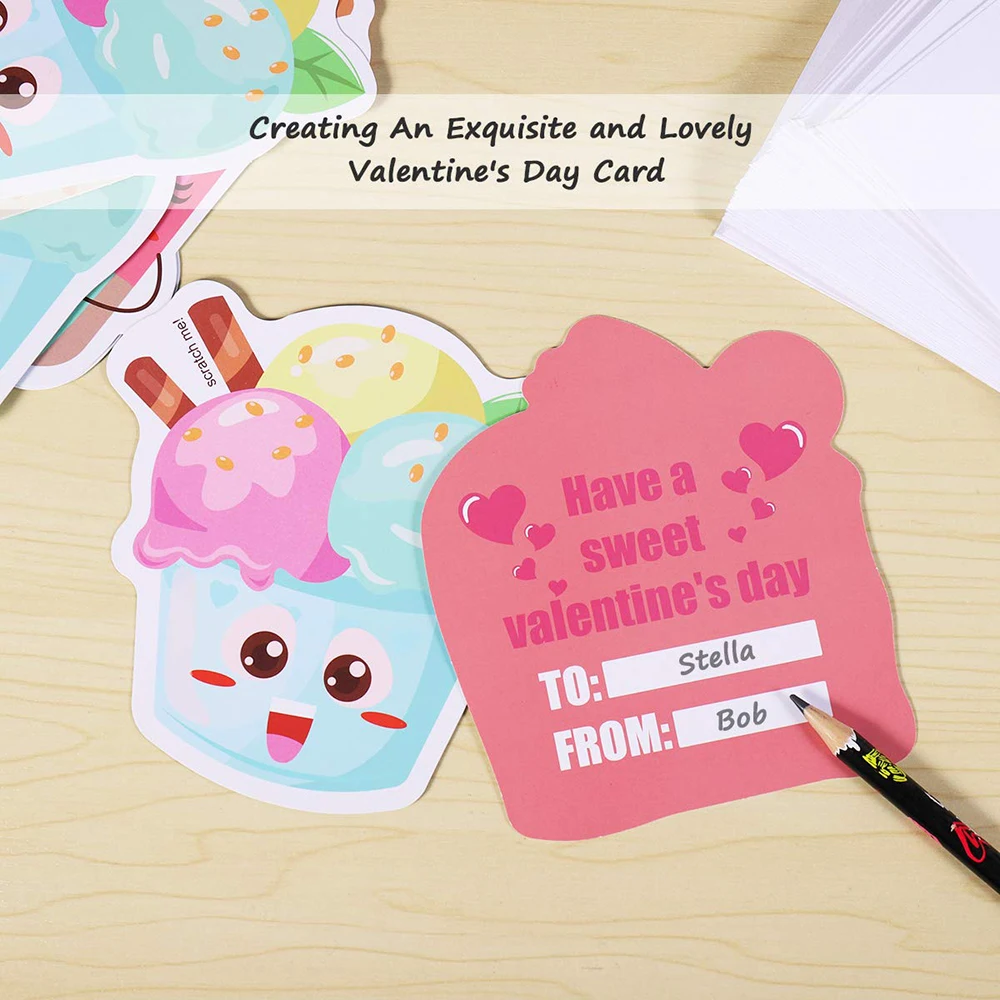 Custom Wholesale Colorful Scratch Sniff Scent Cards for Valentine's Day