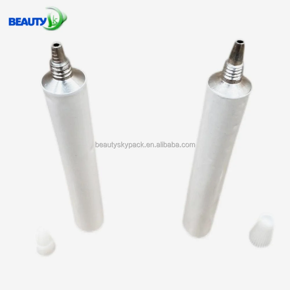 Stock 5ml  High Quality White Plain Eye Ointment Pharmaceutical  Long Nozzle Aluminium Collapsible Tube
