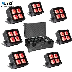 Battery Light 4*20w RGBWA+UV Dj Club Party Wedding Stage APP Wifi Control Rechargeable Powered Wireless Battery Par Light