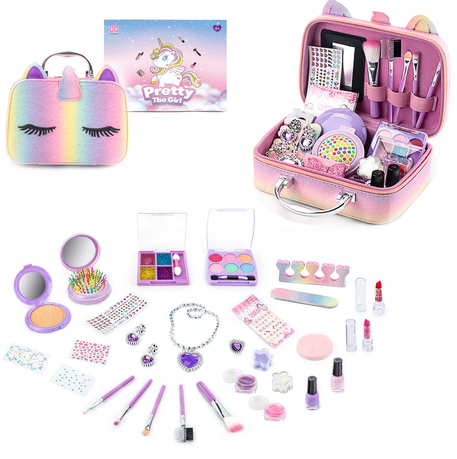 Kids Makeup Kit For Girl Real Make Up Set Washable Makeup Toy For ...