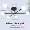 E27 oro nero con 6 lampadine