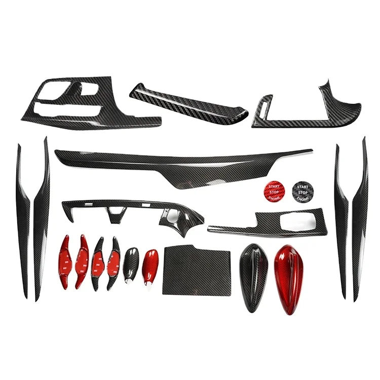 ES Real Carbon Fiber Car Interior Accessories Shark Fin Antenna Dashboard Trim For BMW G30 G31 G38